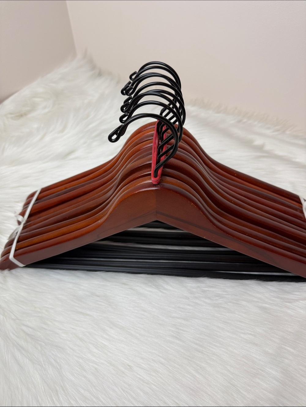 Brookstone Premium Wooden Suit Hangers in Mahogany  - Set of 10